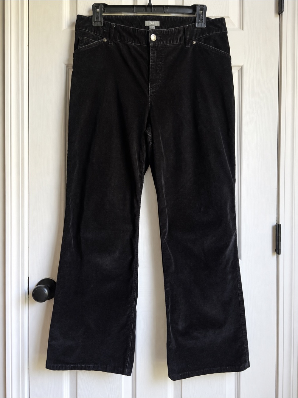 J.Jill Black Stretch Corduroy Bootcut Pants Size 12